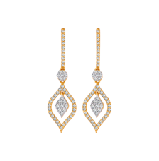 18KT (750) White Gold and Solitaire Jhumki Earrings for Women