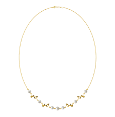 Bold Feather Diamond And Gold Necklace