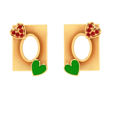 Dainty 22k Gold Hearts Motif Stud Earring for Women from PC Chandra Jewellers
