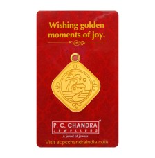1 gm 22k Gold Coin Pendant with Village Motif From PC Chandra