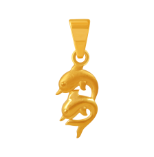 22K gold pendant with a dual dolphin motif 