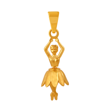 22K gold pendant with a graceful ballerina motif 