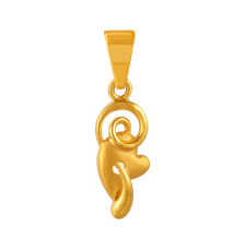 22K gold pendant with a swirling leaf design 