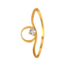 22K gold ring with a stone-studded circle on top 