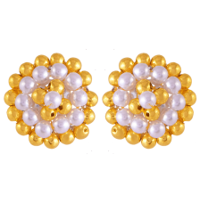 22K Beautiful Pearl Tushi Gold Stud Earrings