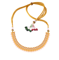 White Beads Tushi Necklace for Women
