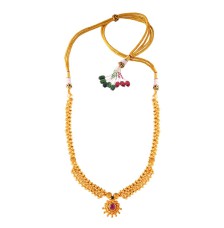 Best Magnificient 22k Gold ethereal Necklace with Red Stone from PC Chandra Tushi Collection