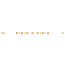 22K gold bracelet with a string of clover-inspired motifs 