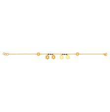 22K gold bracelet with a string of curvy edged star motifs 