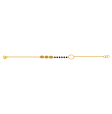22K gold bracelet with oval-shaped motifs and beads 