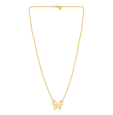A dainty 22K gold chain with an elegantly shaped butterfly in the middle